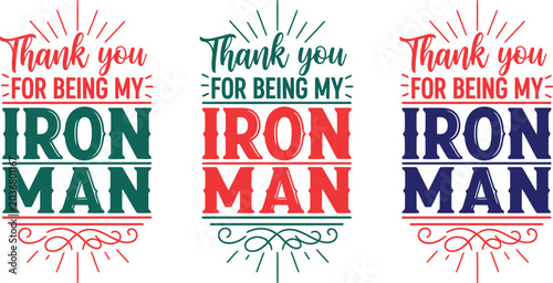 Quadro su tela Fathers day gift ideas thank you for being my iron man t shirt designs