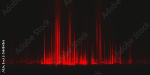 abstract red light beams emanating from a dark ground, creating a dramatic and ethereal display.