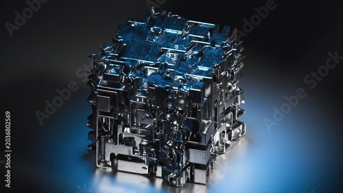 Sci-fi cube. Computer generated render