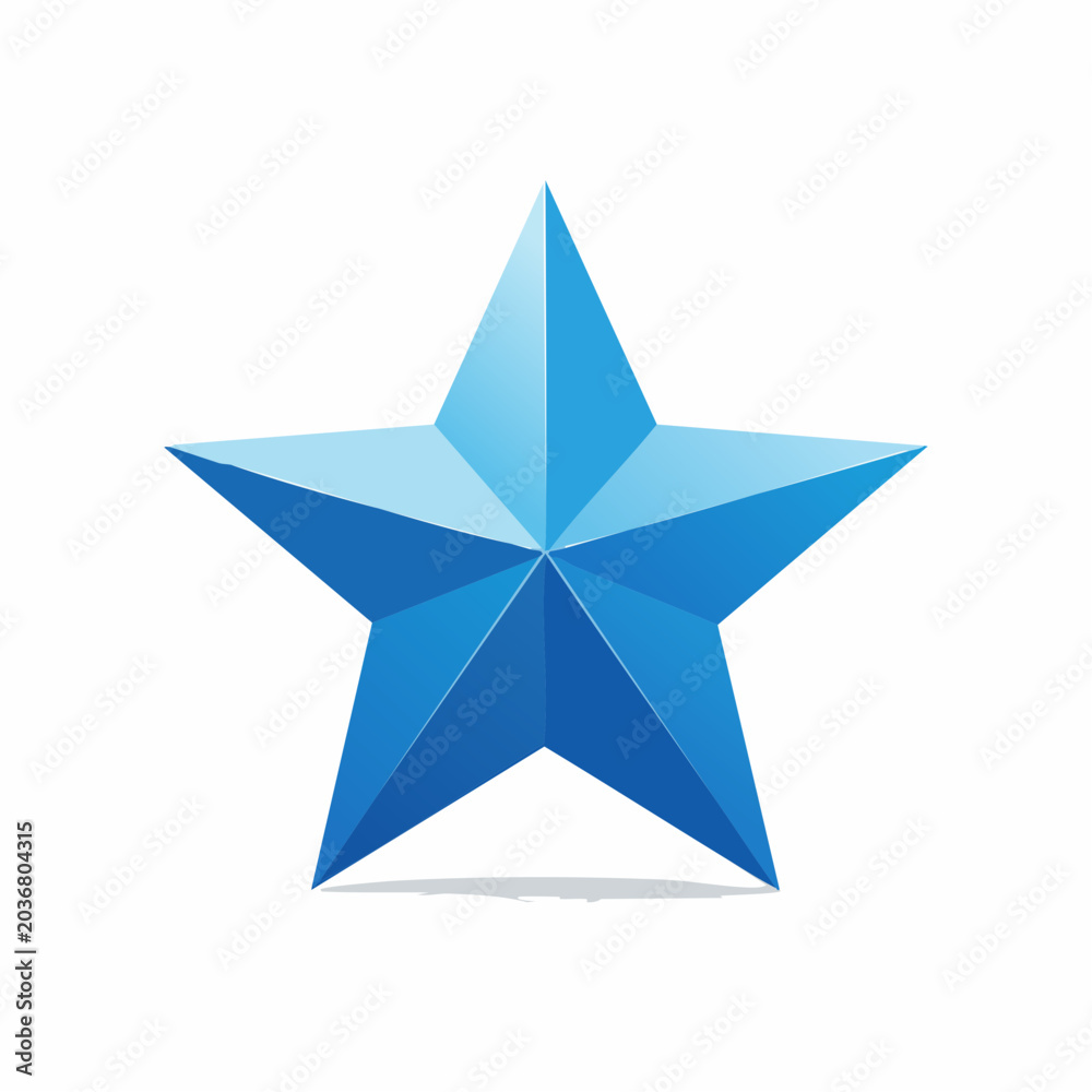 Fototapeta premium Blue 3D Star Icon