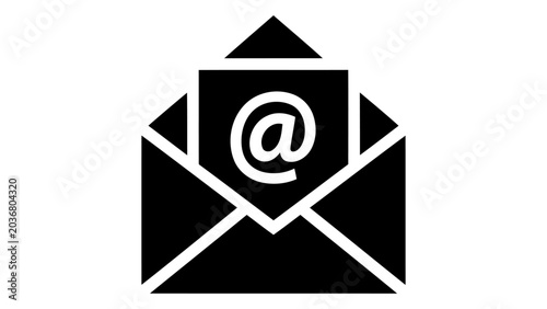 Email icon open envelope with symbol mail message symbol isolated on white