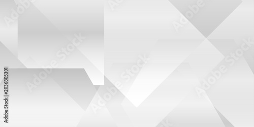 Quadro su tela Abstract white and gray geometric background with overlapping subtle polygon sha
