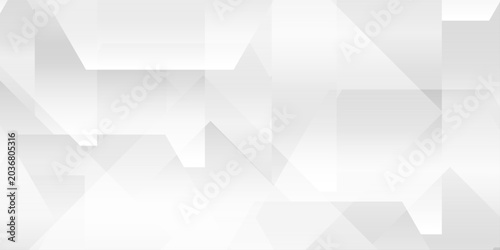 Foto Abstract white and gray geometric background with overlapping subtle polygon sha