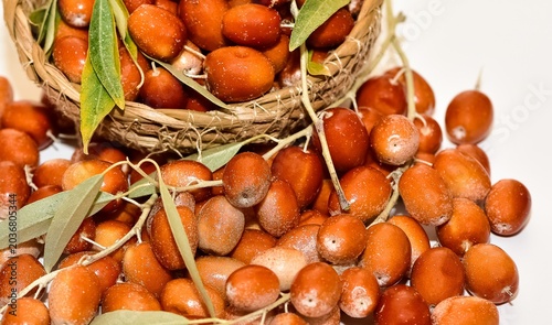 photos of red fruits on a white background.