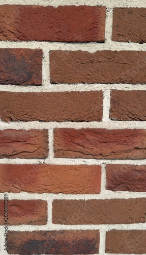 Cuadro en lienzo Multi color red brick wall texture background, rustic clinker brickwork backdrop