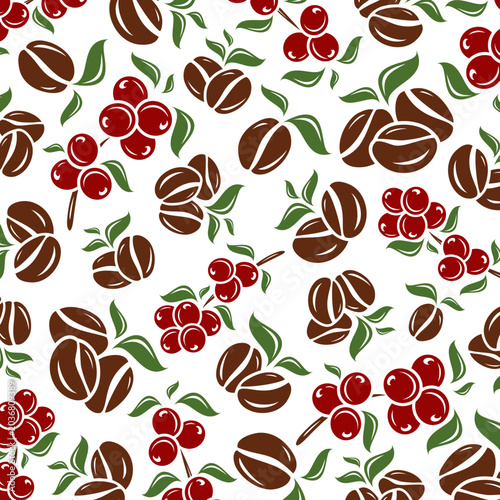 Coffee background, pattern set. Collection icon coffee. Vector