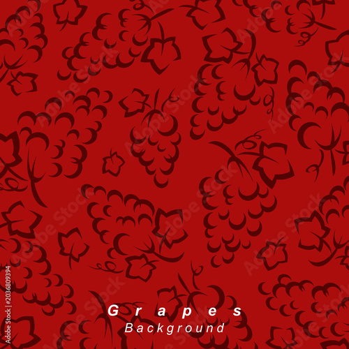 Grapes background, pattern set. Collection icon grapes. Vector