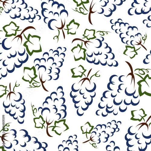 Grapes background, pattern set. Collection icon grapes. Vector