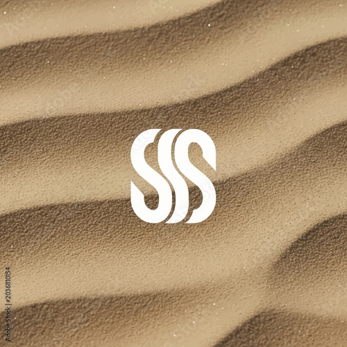 Quadro su tela Abstract triple S logo symbol on sand texture.