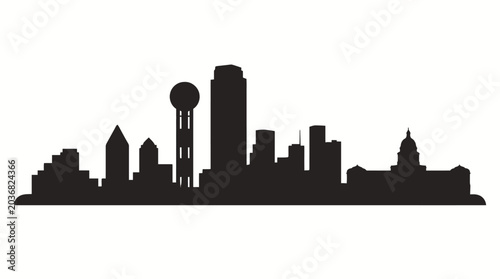 Tableau sur toile Sleek black vector silhouette of a bustling city skyline, embodying urban ambiti