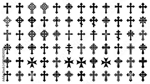 Konstfotografi Extensive Collection of Religious Crosses Christian Faith, Spirituality, and Sac