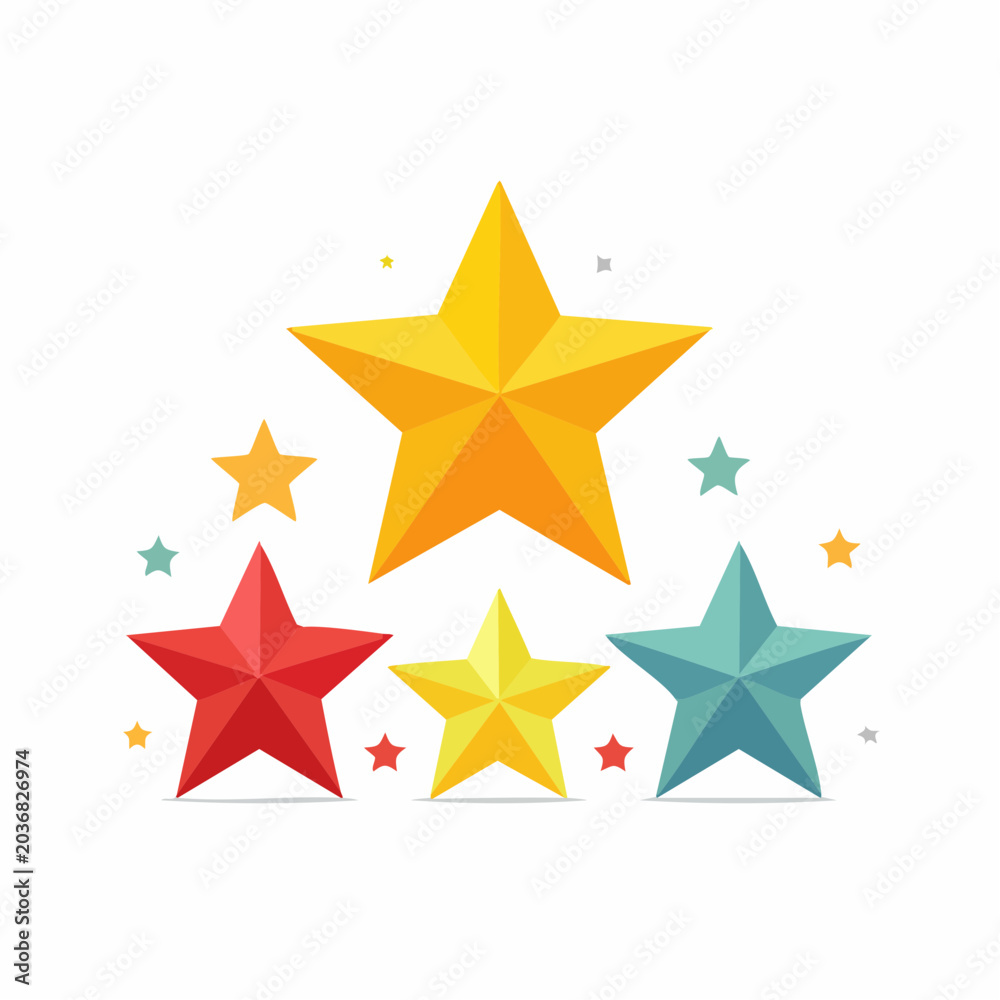 Fototapeta premium Colorful Stars Collection