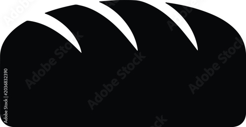Canvas Print Silhouette vector of a freshly baked crusty sourdough bread design