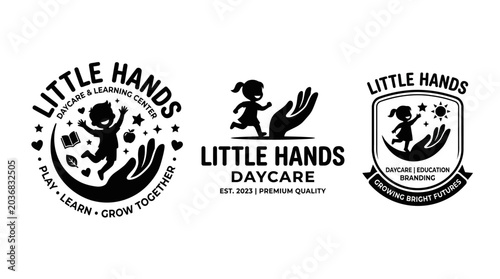Little Hands Daycare Logo Designs.