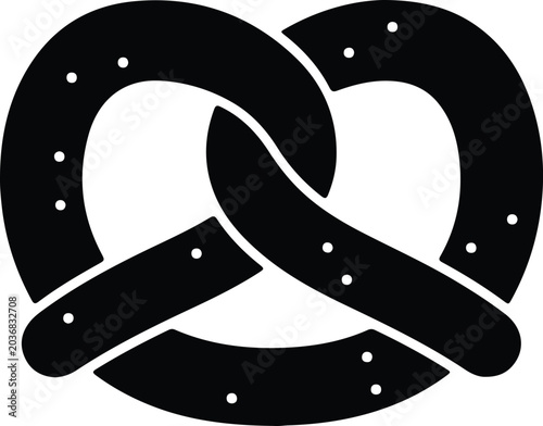 Slika na platnu Silhouette vector of a traditional salted pretzel snack food design