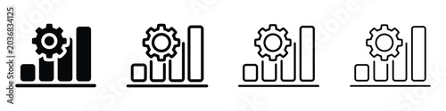 Obraz na plátně Gear icon on rising bar chart representing business growth and operational effic