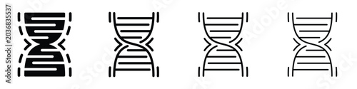 Bild auf Leinwand Set of DNA helix icons representing genetic code and molecular biology research