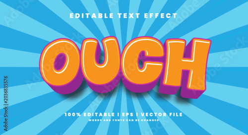Tablou pe pânză Editable ouch text effects, modern colors.