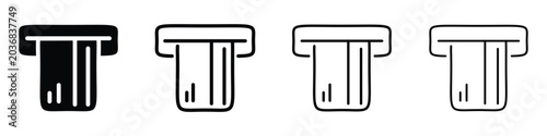 Foto Set of credit card insertion icons in different styles for financial transaction