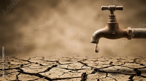Drought and Water Scarcity Concept.