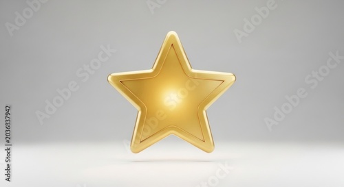 Golden star icon isolated on white background for awards and recognition