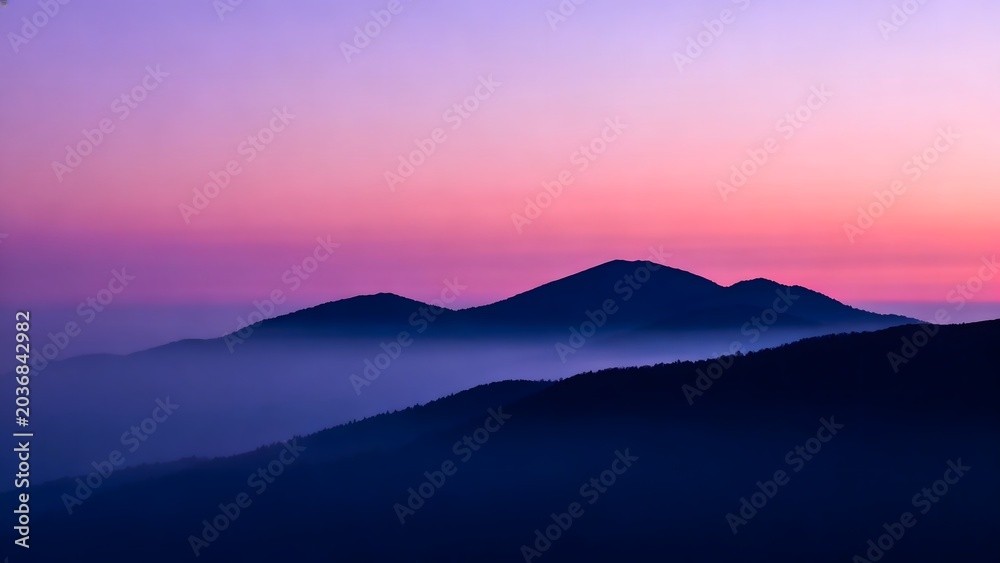 Obraz premium Mountain landscape at sunset