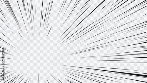 Cuadro en lienzo Anime and manga inspired speed lines with an intense radial composition
