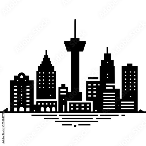 San Antonio Skyline Vector Icon