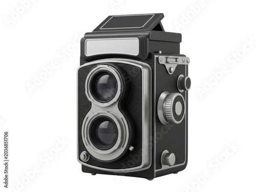 Vintage Twin Lens Reflex Camera Illustration