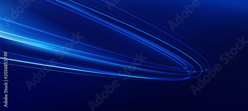 Abstract Digital Data Flow With Blue Lines Technology banner Background