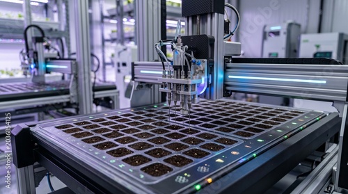Automated Robotic Planting System in Vertical Farming Laboratory, Smart Agriculture Technology