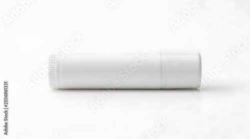 Blank White Lip Balm Tube Mockup Isolated on White Background