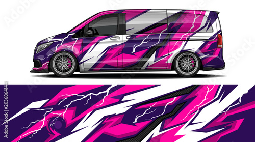 Fotografija Colorful abstract van wrap design concept.