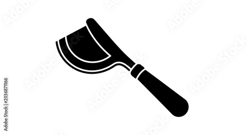 Schilderij op canvas Cleaver knife with a wooden handle is shown as a black silhouette icon isolated on a white background for culinary and kitchen use