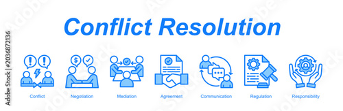 Fotografía Conflict Resolution banner web icon vector illustration concept with an icon of
