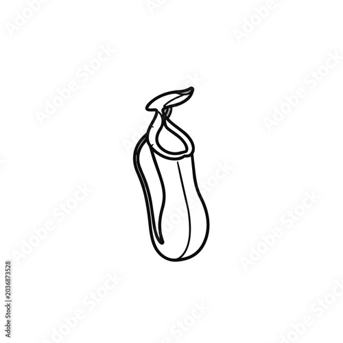 Minimalist Tropical Pitcher Plant Vector Illustration