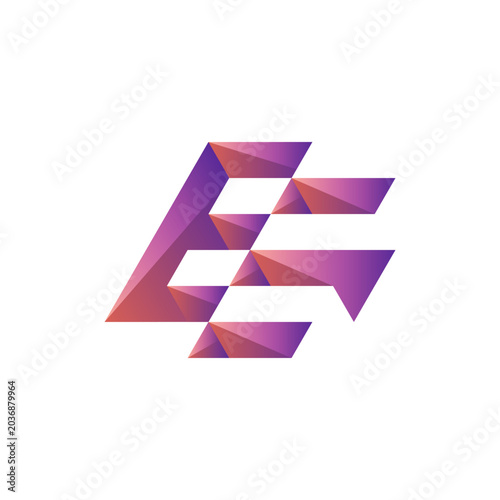 initial letter EE monogram unique logo
