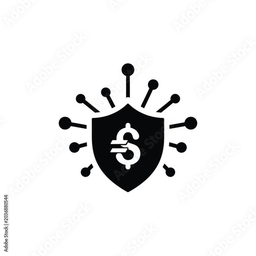 Shield Protecting Dollar Sign.
