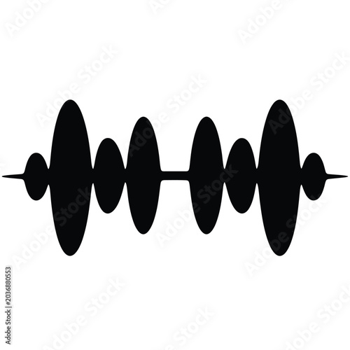 Sound wave black graphic symbol.