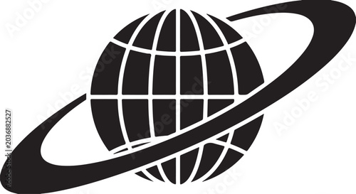 Globe Icon SVG | World Network & Global Connection Silhouette Clipart Vector