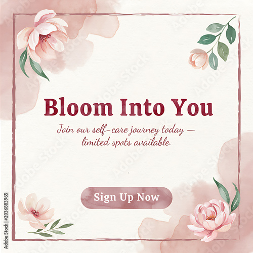 Bloom Into You Floral Instagram Banner