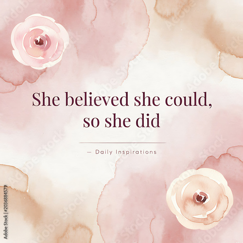 Floral Motivation Quote Social Template