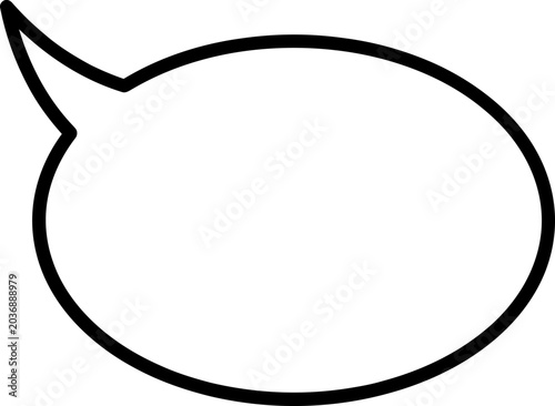 Cuadro en lienzo Minimalist oval speech bubble vector, blank comic thought balloon with black out