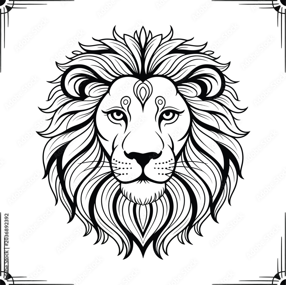 Obraz premium lion vector illustration