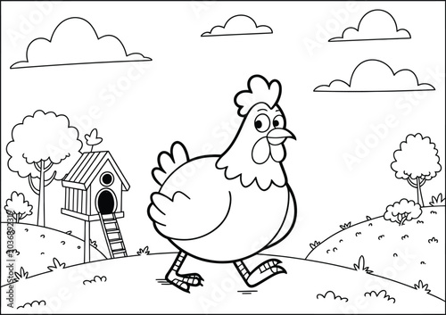hen and rooster