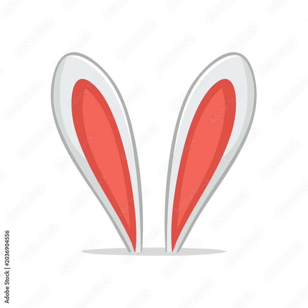 Fototapeta premium Cartoon Rabbit Ears Illustration