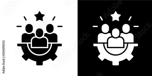 Bild auf Leinwand Team Augmentation  Icon Set White Glyph Style Collection