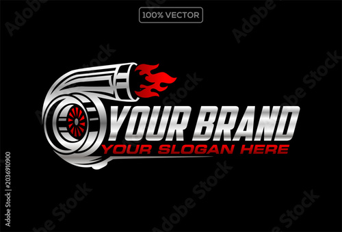 Fotografie turbo diesel logo template vector illustration