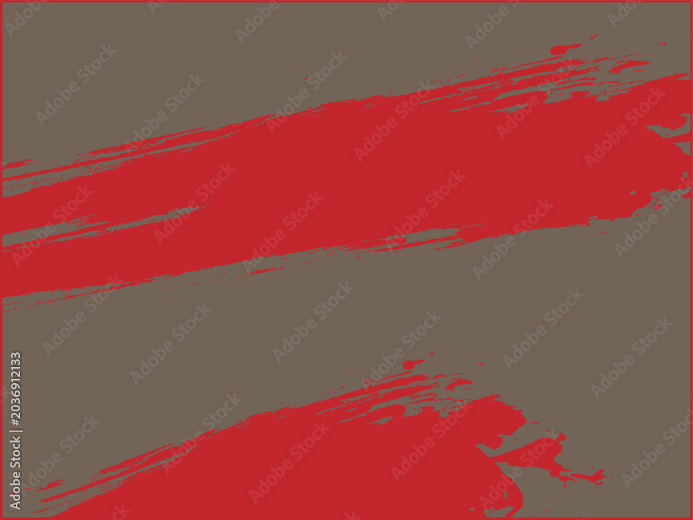 Fototapeta premium Red Dry Paint Brush Stroke Vector with Minimal Grunge Texture