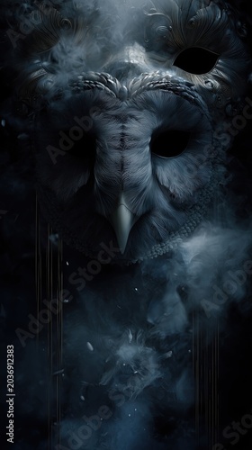 Dark Owl Mask in Mystic Smoke